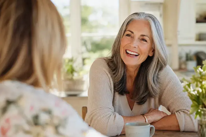 Smiling woman at dentist